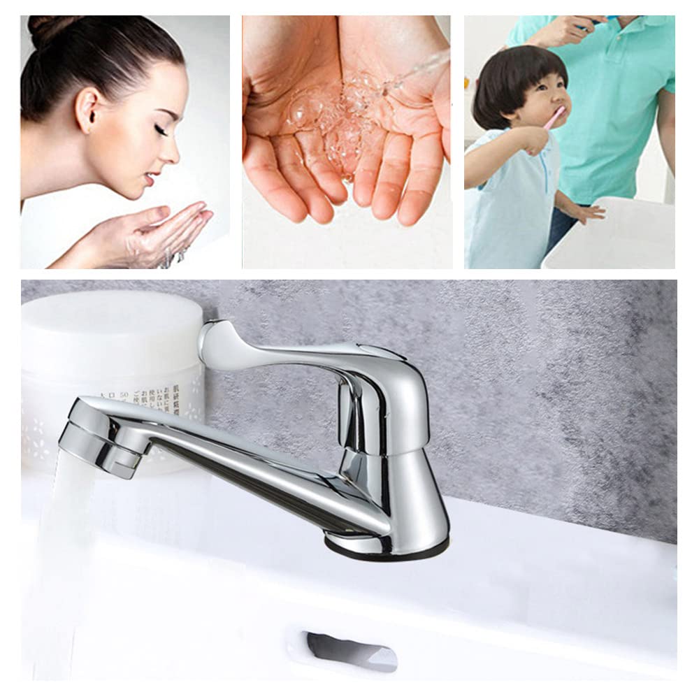 SHENGJMXING Basin Taps Zinc Alloy Bathroom Sink Taps Single Cold Water Faucet for Kitchen Bathroom Toilet Bathtub Washroom Chrome Faucet