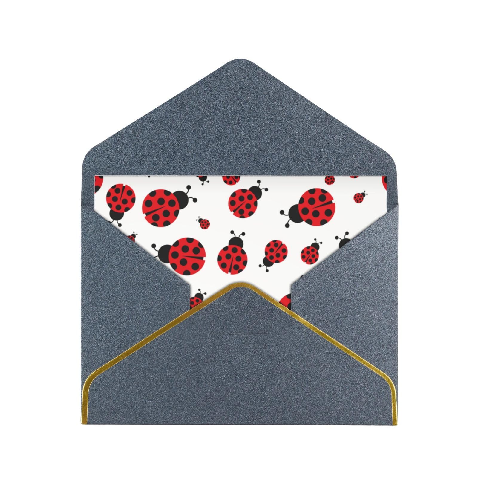 PAILON Fresh Ladybug Thank You Cards With Envelopes, Blank Greeting Note Cards With Envelopes Blank Inside, Funny Birthday Cards For Women Men, Thank You Card For Wedding Business,Graduation