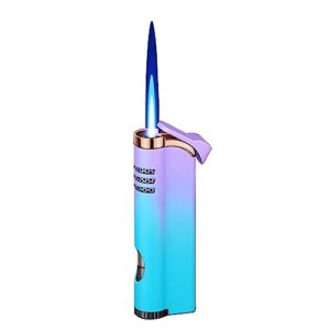 inflated torch lighter, gradient windproof lighter, gas lovely lighter, mini adjustable butane jet flame lighter, metal lighters for women men outdoor indoor