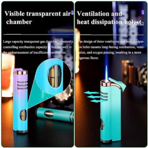 Inflated Torch Lighter, Gradient Windproof Lighter, Gas Lovely Lighter, Mini Adjustable Butane Jet Flame Lighter, Metal Lighters for Women Men Outdoor Indoor