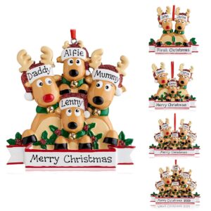 2023 christmas personalized ornament deer families of 2, 3, 4, 5, 6 personalized xmas ornament 2023 - tree hanging ornaments cute winter gift new year durable xmas home decor