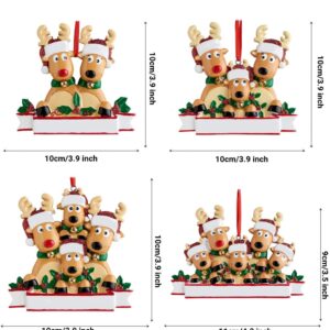 2023 Christmas Personalized Ornament Deer Families of 2, 3, 4, 5, 6 Personalized Xmas Ornament 2023 - Tree Hanging Ornaments Cute Winter Gift New Year Durable Xmas Home Decor