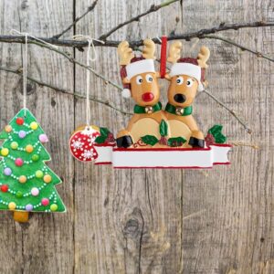 2023 Christmas Personalized Ornament Deer Families of 2, 3, 4, 5, 6 Personalized Xmas Ornament 2023 - Tree Hanging Ornaments Cute Winter Gift New Year Durable Xmas Home Decor