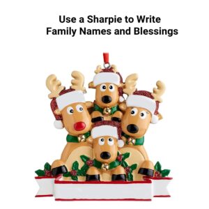 2023 Christmas Personalized Ornament Deer Families of 2, 3, 4, 5, 6 Personalized Xmas Ornament 2023 - Tree Hanging Ornaments Cute Winter Gift New Year Durable Xmas Home Decor