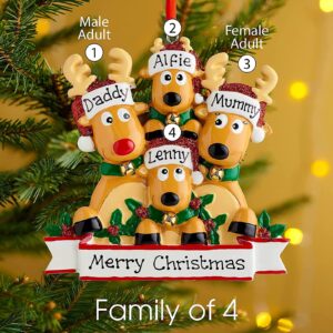 2023 Christmas Personalized Ornament Deer Families of 2, 3, 4, 5, 6 Personalized Xmas Ornament 2023 - Tree Hanging Ornaments Cute Winter Gift New Year Durable Xmas Home Decor