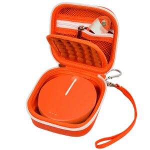 boobowl hard case compatible with simo/for skyroam solis lite 4g lte portable wifi mobile hotspot, travel router storage bag with mesh pocket for rechargeable batteries, charger (box only)-orange