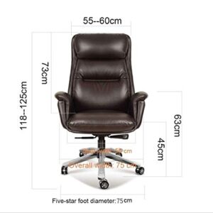 POCHY Family Office Chair Big and Tall Tilt Function Swivel Computer Chair PU Leather Simple Comfortable Sedentary Boss Chair (Color : White, Size : Technology Leather Grey)