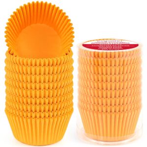 standard orange cupcake liners for baking 200 counts - caperci greaseproof muffin baking cups for wedding birthday party baby shower festivals (orange)