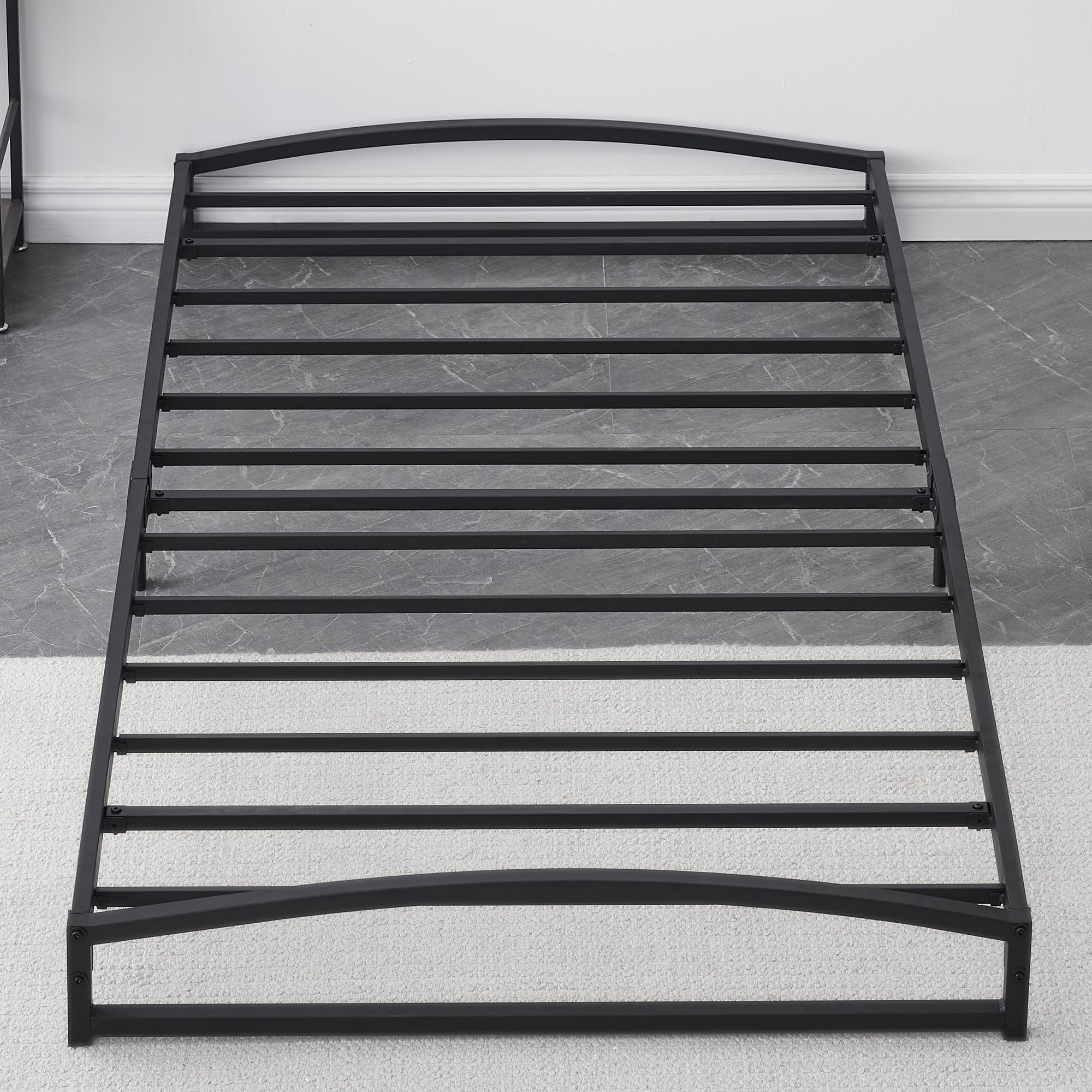 IDEALHOUSE Twin Bed Frame Low Profile, 6 Inches Black Metal Twin Size Platform Bed Frame, Mattress Foundation, No Box Spring Needed