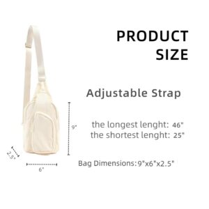 Small Sling Bag for Women, Small Crossbody Bags with Adjustable Strap,Lightweight Casual Daypack Backpacks for Travel Hiking (Ivory)