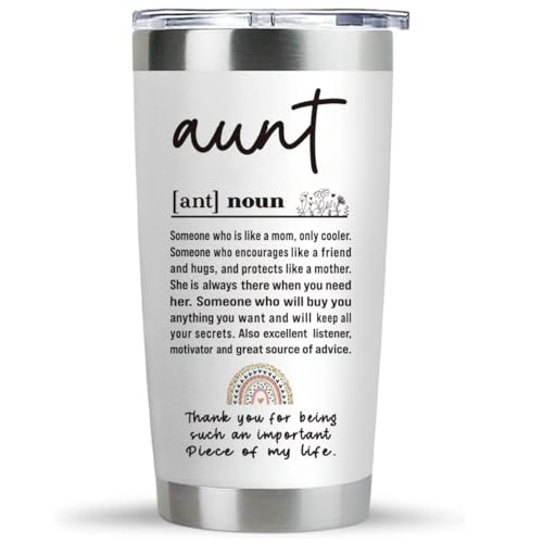 Gifts for Aunt from Niece Nephew, Best Aunt Ever Gifts, Aunt Birthday Gifts, Mothers Day Gifts for New Aunt Auntie Aunty, Aunt Announcement Gifts Aunt Definition 20oz Tumbler