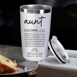 Gifts for Aunt from Niece Nephew, Best Aunt Ever Gifts, Aunt Birthday Gifts, Mothers Day Gifts for New Aunt Auntie Aunty, Aunt Announcement Gifts Aunt Definition 20oz Tumbler