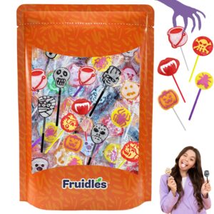 Fruidles Halloween Tattoo Lollipop Suckers Candy, Variety Pack, Goody Party Bag Fillers, Individually Wrapped (Half-Pound)