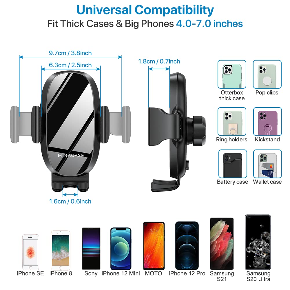 Miracase Universal Cup Phone Holder for Car, [Upgraded Version] Adjustable Long Neck Car Cup Holder Phone Mount Cradle Friendly Compatible with iPhone Samsung Google and All Smartphones, Green