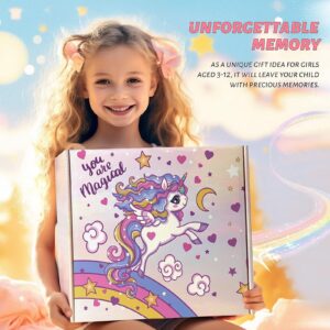 Wzvzss Unicorn Birthday Gifts for Girls,Unicorn Gifts Box for Toddler/Teen Girls,Gift for Girls age 6-8 4 5 7 9 10 year old,Kindergarten Back to School Gifts - 9 Pcs Set for Little Girl