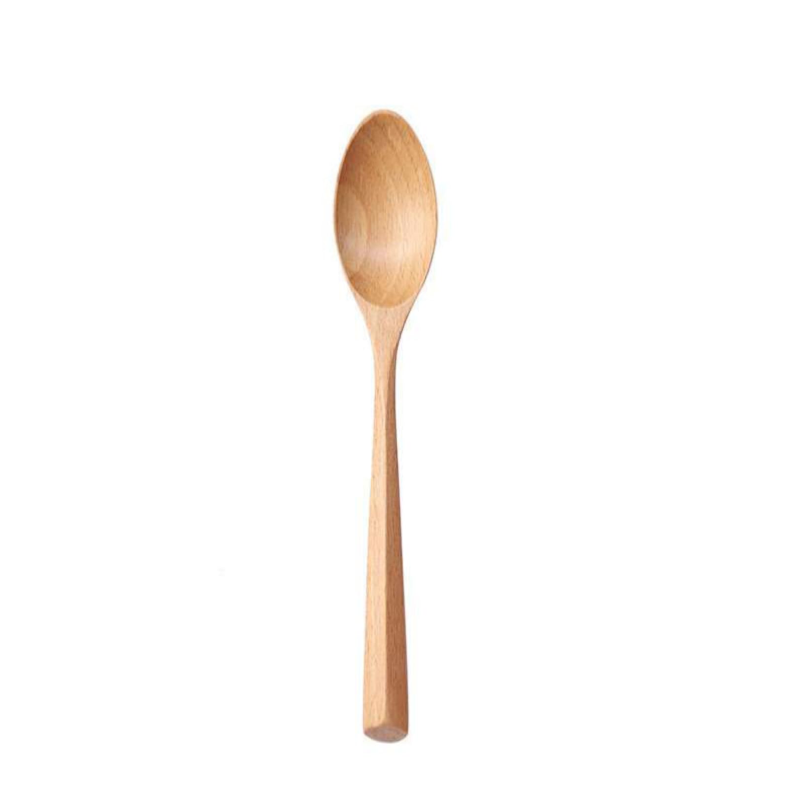 zoci Triangular Handle Wooden Spoon Fork Set Dessert Wooden Spoon Wooden Fork Portable Spoon Fork