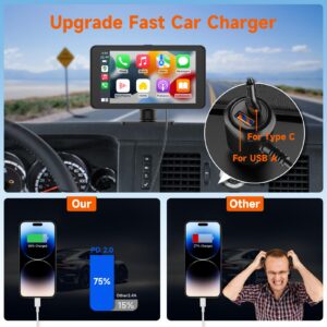 Spedal CL518 CarPlay and Android Auto Wireless Receiver, 2.5K Ultra HD Dash Cam, Bluetooth Audio, Voice Command, Fast Charging