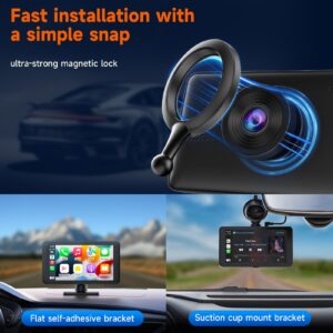 Spedal CL518 CarPlay and Android Auto Wireless Receiver, 2.5K Ultra HD Dash Cam, Bluetooth Audio, Voice Command, Fast Charging