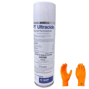 BASf PT Ultracide Pressurized Flea Insecticide - Triple-Action Flea and Tick Control, with USA Supply Gloves