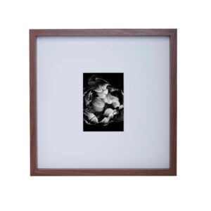 mikasa wood gallery wall frame, 15x15 matted to 5x7, 16x1.57x16 inch, walnut