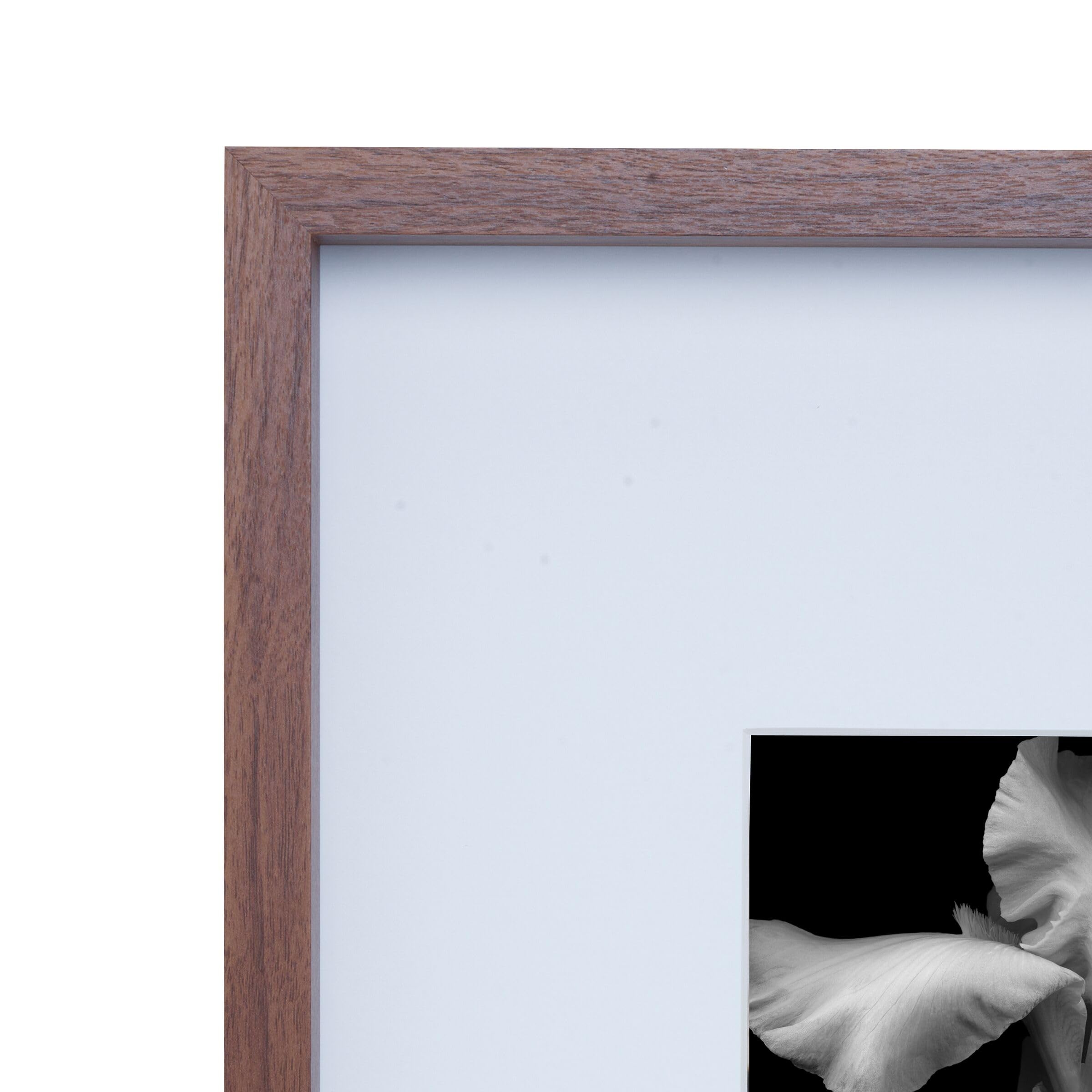 Mikasa Wood Gallery Wall Frame, 15x15 Matted to 5x7, 16x1.57x16 Inch, Walnut