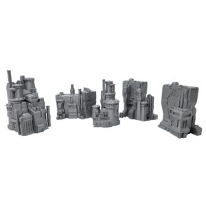 6mm sci-fi cityscape bundle 3 - tabletop terrain for miniatures games such as epic battletech adeptus titanicus (bundle 3)