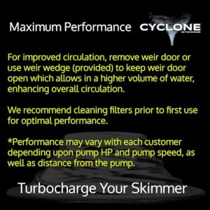 The Skimmie Cyclone - Turbocharges Pool Skimmer Water Flow - Improves Pool Surface Cleaning & Debris Removal - Pool Accessories & Pool Skimmer 7" Funnel Design Works with Any Pool Water Level