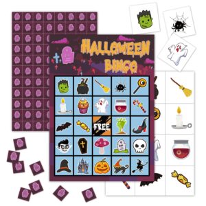 halloween bingo party games cards with 24 players halloween party games for gils boys school classroom party supplies classroom activities party favor gifts for young adults family activities (hm410)