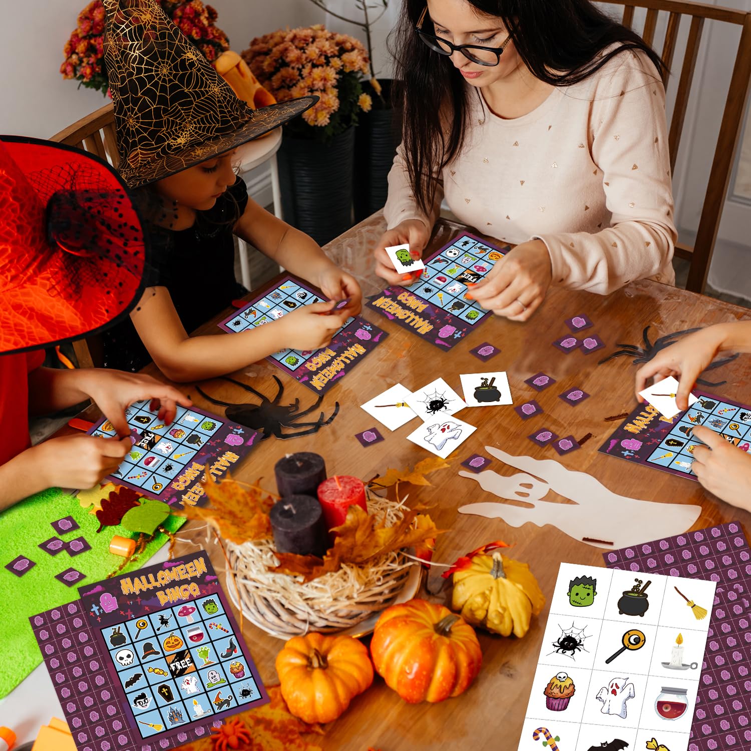 Halloween Bingo Party Games Cards with 24 Players Halloween Party Games for Gils Boys School Classroom Party Supplies Classroom Activities Party Favor Gifts for Young Adults Family Activities (HM410)