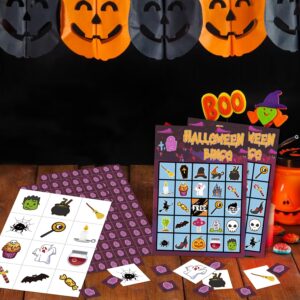 Halloween Bingo Party Games Cards with 24 Players Halloween Party Games for Gils Boys School Classroom Party Supplies Classroom Activities Party Favor Gifts for Young Adults Family Activities (HM410)