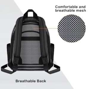 GEAMSAM Clear Mini Backpack Stadium Approved 12x12x6 Small Heavy Duty Transparent Backpacks See Through Bag for Sports Event Concert Festival Work Security - Black