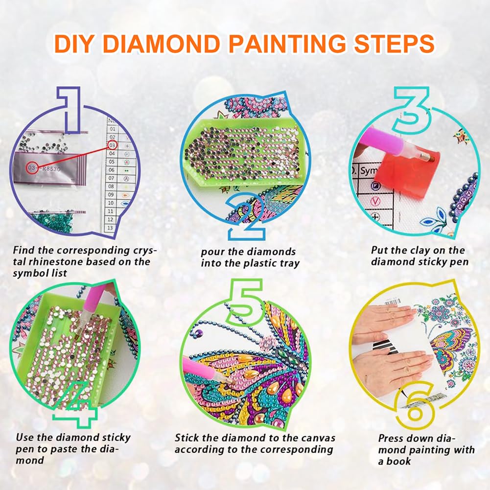 Stalente Diamond Painting Kits for Adults, 5D Special Shape Diamond Art Kits for Beginners, Crystal Rhinestones Diamond Painting for Home Wall Decoration Gift 12×12inch, Sun and Moon