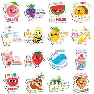 kanayu 16 pcs cute fridge magnets fun puns magnetic stickers decorative refrigerator decal funny magnets for locker fridge stickers for whiteboard laptop office school student adult (food and animal)