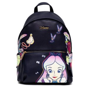 wondapop disney alice in wonderland 12" vegan leather mini backpack