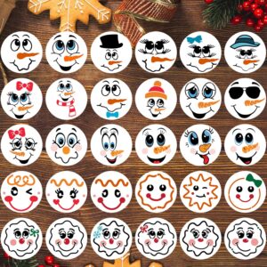 christmas stencils for painting on wood slice 3inch,snowman face stencils xmas gingerbread face stencil holiday templates for christmas tree ornaments gift package coffee latte decor