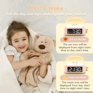 Alarm Clock for Kids, Digital Alarm Clock for Bedrooms, Cute Toast Alarm Clock with Night Light, Timer, Snooze, Adjustable Brightness, Toddler Clock Bedside, Ideal Gifts for Kids Teens Girls