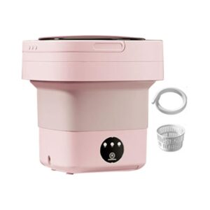 portable washing machine, mini washer 8l high capacity for socks underwear, baby clothes, or small items, foldable washing machine for apartments, travel business trip (pink)