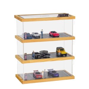 cxiiuui 1/64 scale display case 3-tiers diecast car garage display case 15 parking space model car show case with acrylic cover