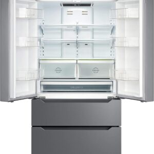 SMETA French Door Kitchen Refrigerators with Ice Maker, 22.5 Cu.Ft Counter Depth Fridge for 36 Inch Double Door with Bottom Freezer, Stainless Steel Full Size, Side by Side Fridges neveras para cocina