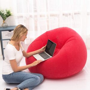 YtotY Beanless Bag Inflatable Chair, Air Sofa Outdoor Inflatable Lazy Sofa Chair No Filler,Washable Couch Bean Bag Chair Folding,for Organizing Plush Toys Or Memory Foam (Red)