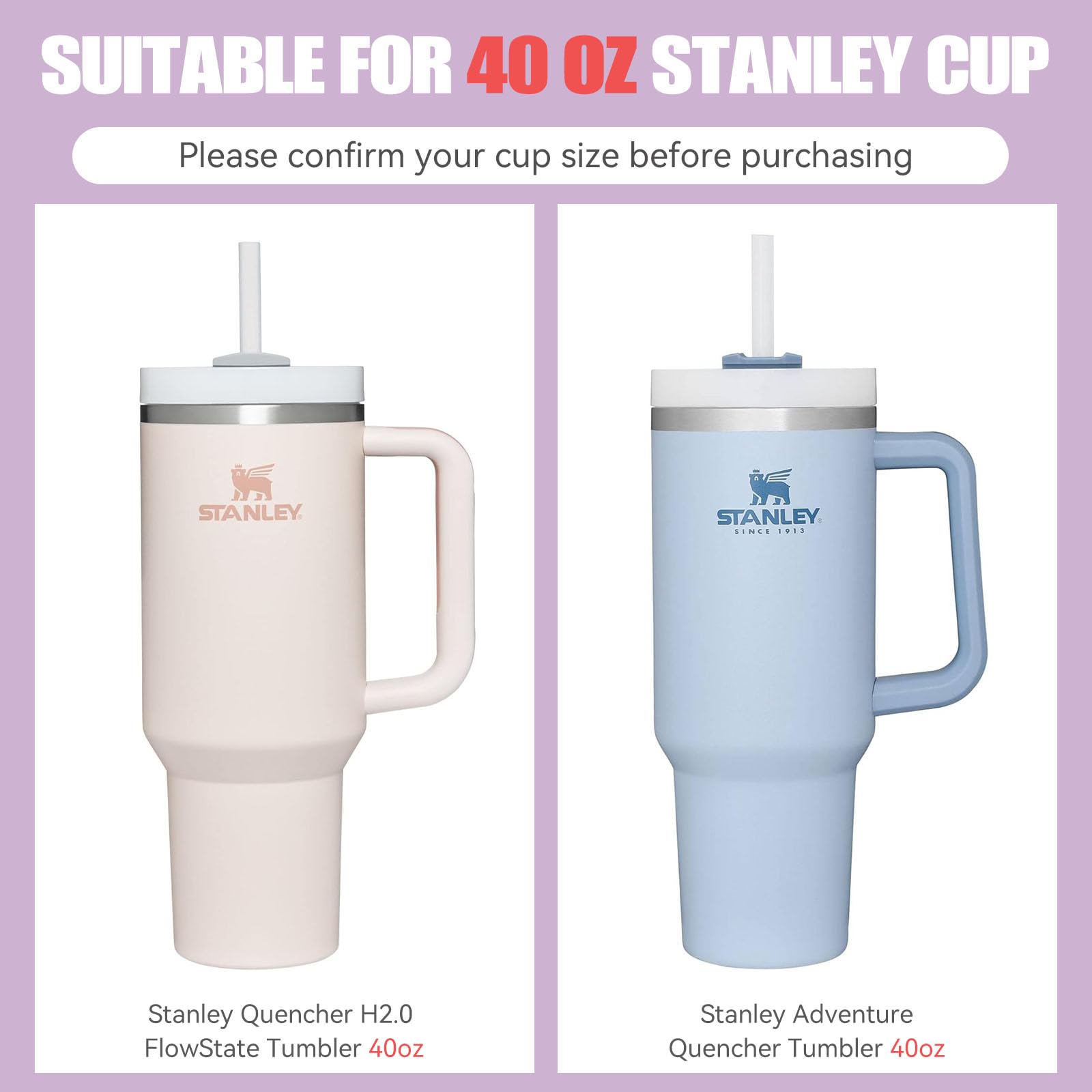 Silicone Boot and Straw Cover for Stanley Cup 40 oz, Bottom Sleeve Protector Accessories for Stanley, Anti-Slip, Anti-noise, Protective (Cream, 40oz)