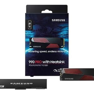 SAMSUNG 990 PRO SSD 4TB PCIe 4.0 M.2 2280 Internal Solid State Hard Drive, Seq. Read Speeds Up to 7,450 MB/s for High End Computing, Gaming, and Heavy Duty Workstations, MZ-V9P4T0B/AM