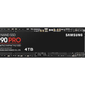 SAMSUNG 990 PRO SSD 4TB PCIe 4.0 M.2 2280 Internal Solid State Hard Drive, Seq. Read Speeds Up to 7,450 MB/s for High End Computing, Gaming, and Heavy Duty Workstations, MZ-V9P4T0B/AM