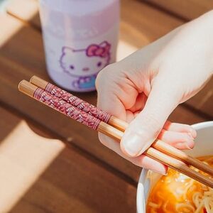 Silver Buffalo Sanrio Hello Kitty x Nissin 20-Ounce Ramen Bowl With Chopsticks and Spoon