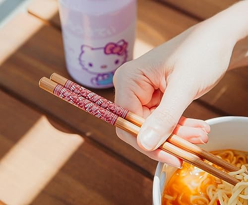 Silver Buffalo Sanrio Hello Kitty x Nissin 20-Ounce Ramen Bowl With Chopsticks and Spoon