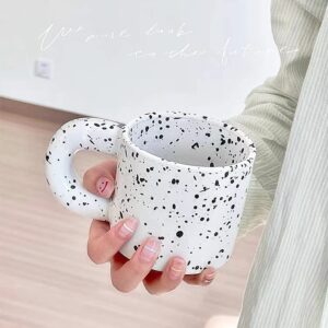 Ceramic Coffee Mug,Microwave & Dishwasher Safe Mug to Decorate,Tea Cup with Porcelain Fat Round Handle, 12oz, Modern,Simplicity Unique Style For Any Kitchen. (Inkjet)