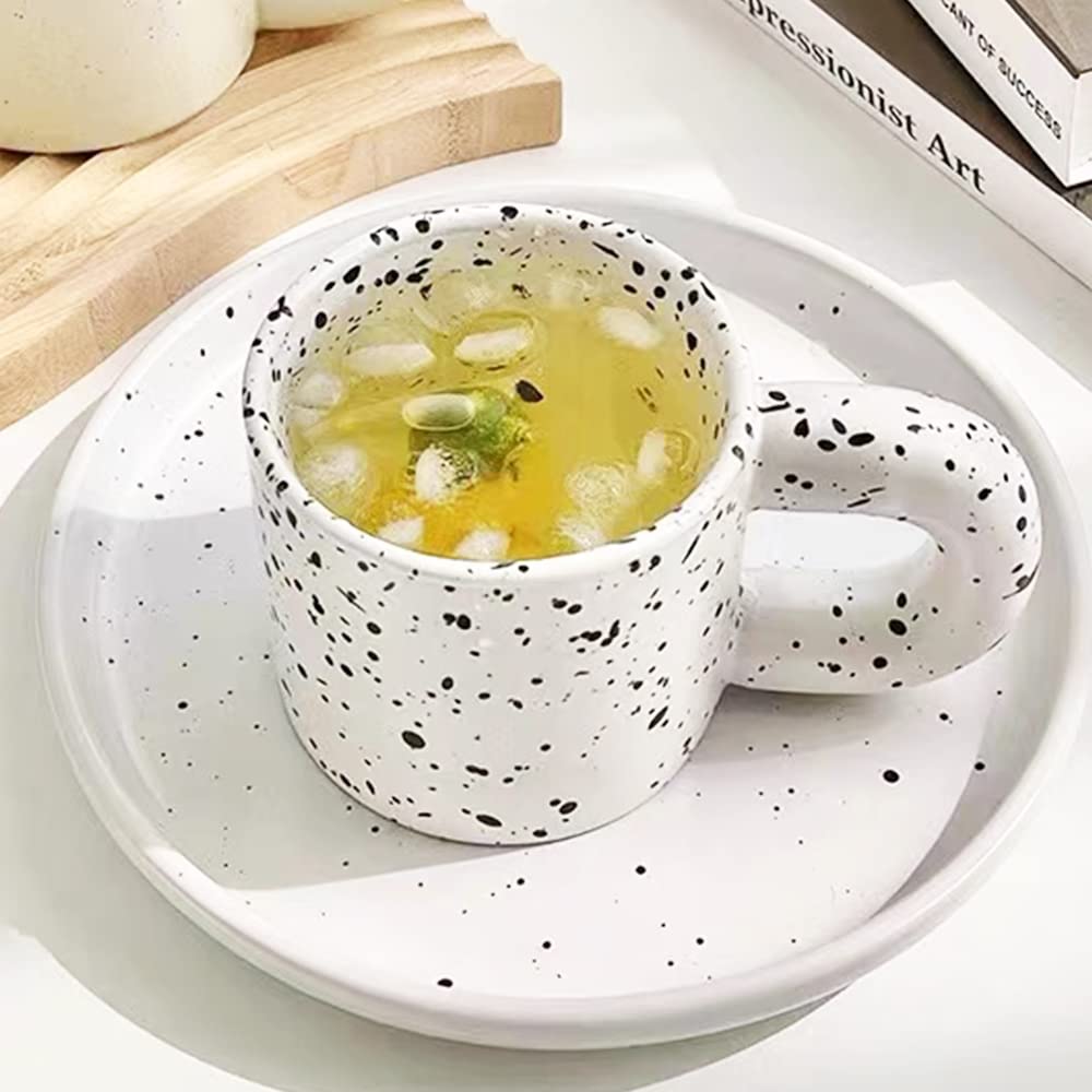 Ceramic Coffee Mug,Microwave & Dishwasher Safe Mug to Decorate,Tea Cup with Porcelain Fat Round Handle, 12oz, Modern,Simplicity Unique Style For Any Kitchen. (Inkjet)