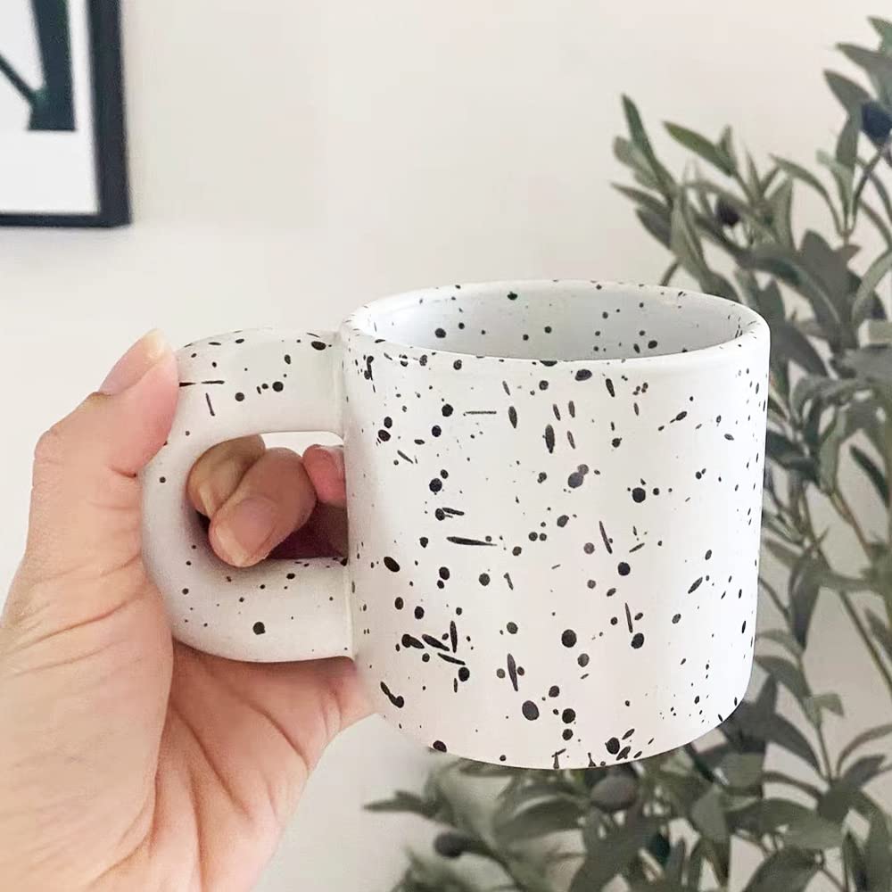 Ceramic Coffee Mug,Microwave & Dishwasher Safe Mug to Decorate,Tea Cup with Porcelain Fat Round Handle, 12oz, Modern,Simplicity Unique Style For Any Kitchen. (Inkjet)