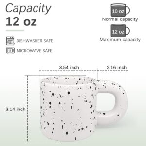 Ceramic Coffee Mug,Microwave & Dishwasher Safe Mug to Decorate,Tea Cup with Porcelain Fat Round Handle, 12oz, Modern,Simplicity Unique Style For Any Kitchen. (Inkjet)