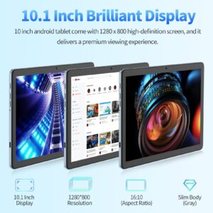 NEWISION Tablet 10 Inch Android 13 Tablets,8GB RAM(4+4GB Expand) 128GB ROM Tablets with A523 Octa-Core Processor,1280 x 800 IPS HD Display,8000mah, 5G WiFi Bluetooth 5,Dual Camera,Grey